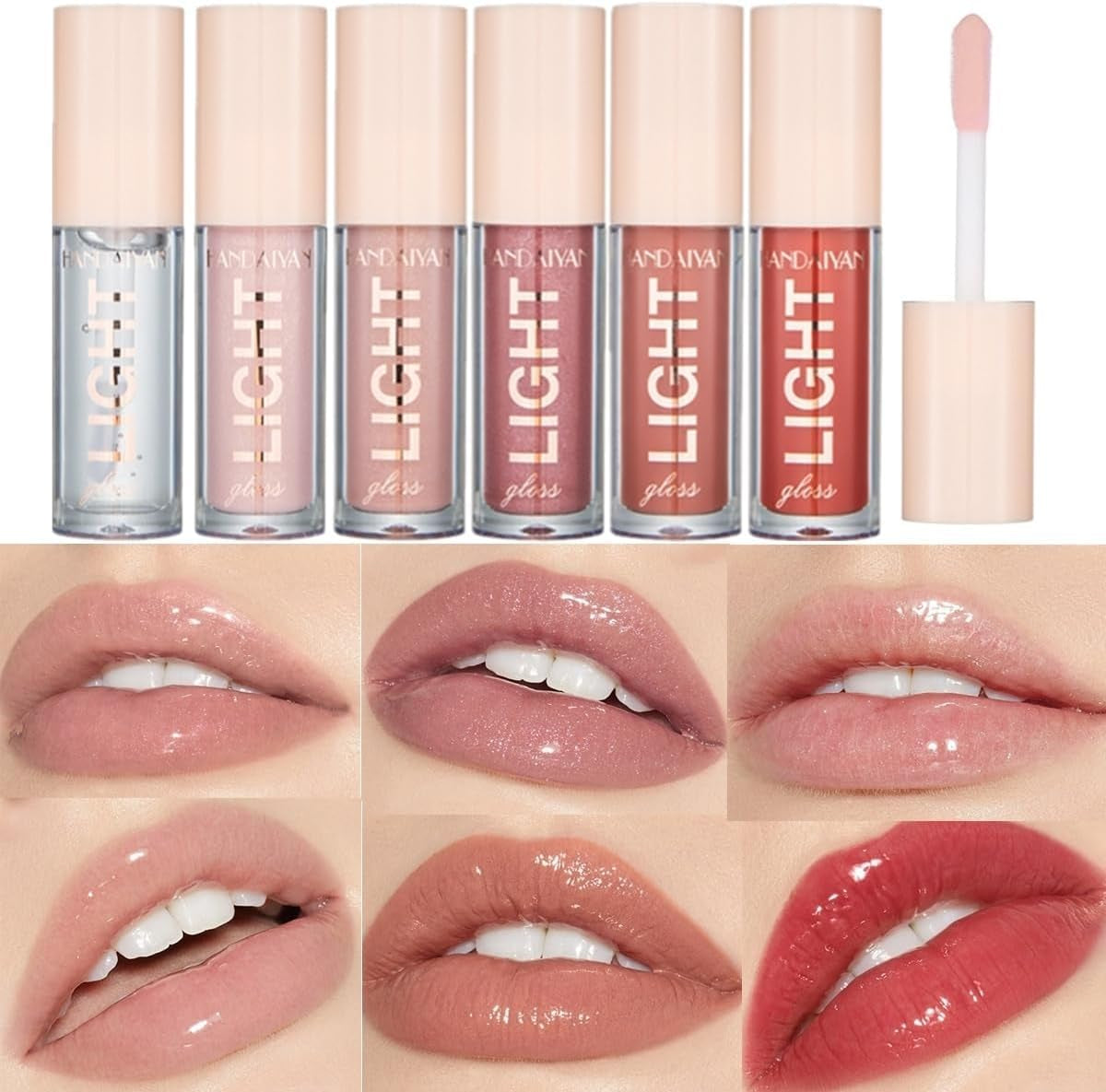 6PCS Lip Oil Light Lipgloss Set