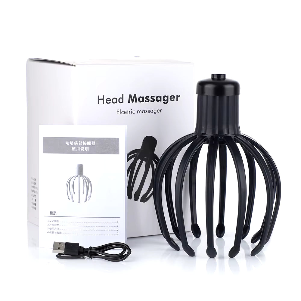 Electric Octopus Claw Scalp Massager Anti-Stress Relief Headache Stimulation Vibration Head Massager Scratcher