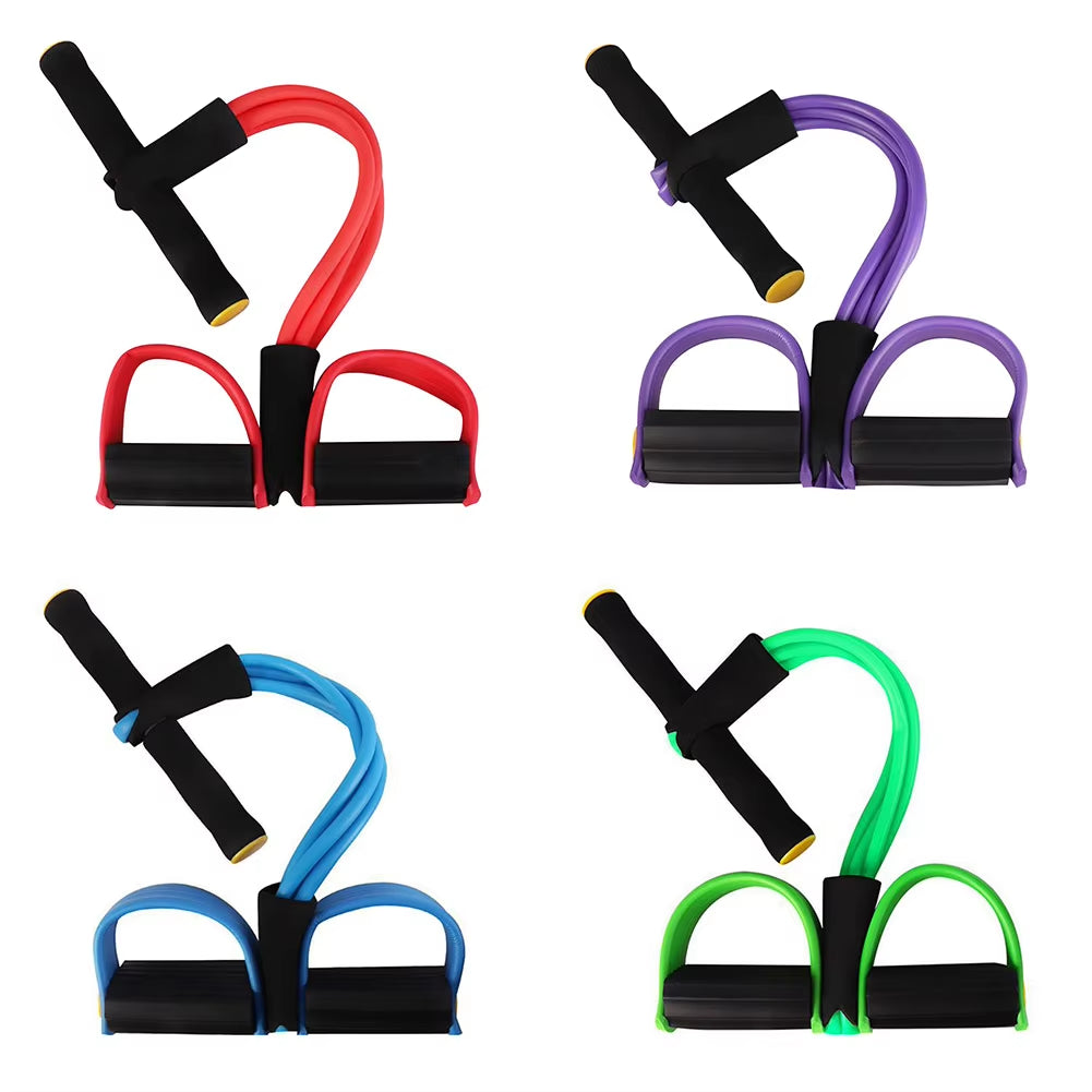 TPE Puller Pedal Ankle Abdominal Exerciser Sit-Up Pull Rope Expander Elastic Bands Home Gym Sport Training Fitness Equipment